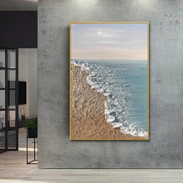 Paisajes Painting - Océano Costa Mar Paisaje arena ola playa arte pared decoración orilla del mar